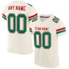 Custom Cream Kelly Green-Red Mesh Authentic Football Jersey