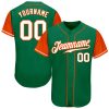 Custom Kelly Green White-Orange Authentic Two Tone Baseball Jersey